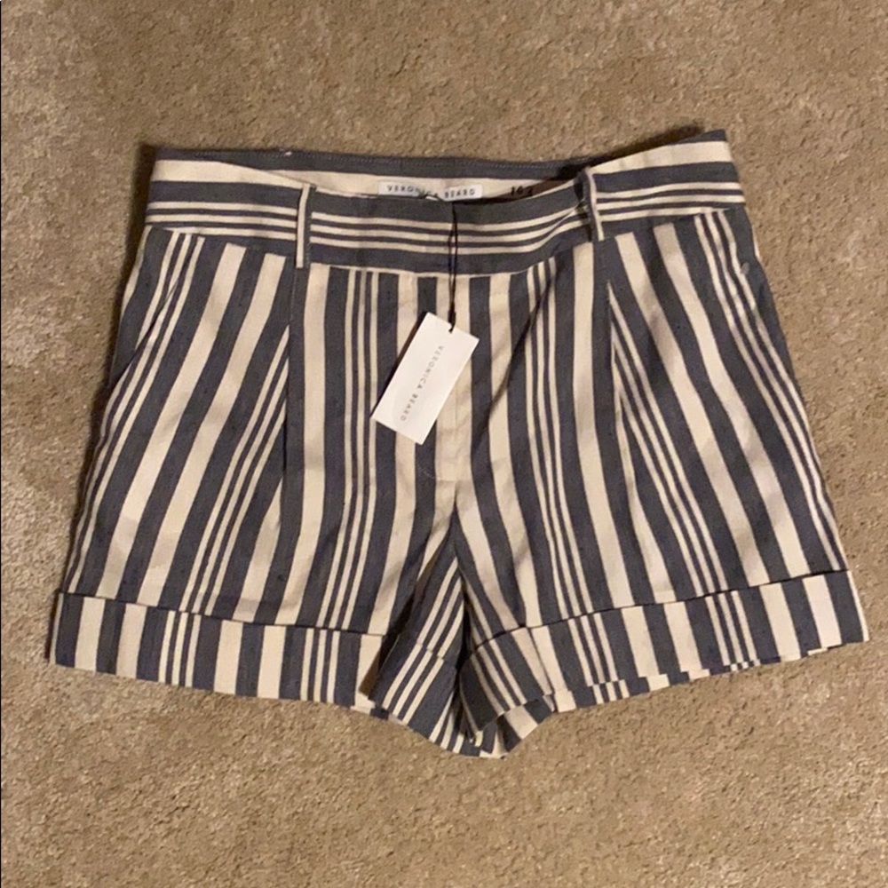 Veronica Beard Blue and White Striped Women Shorts